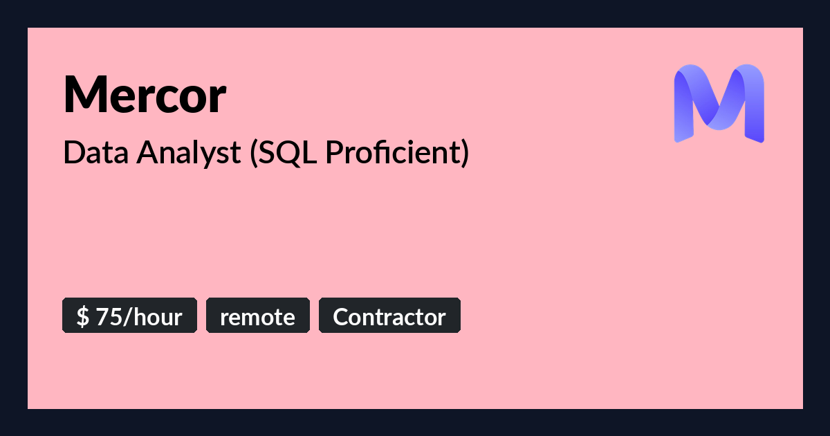 Mer Sql Academia Data Analyst (SQL Proficient) at Mercor - Benture