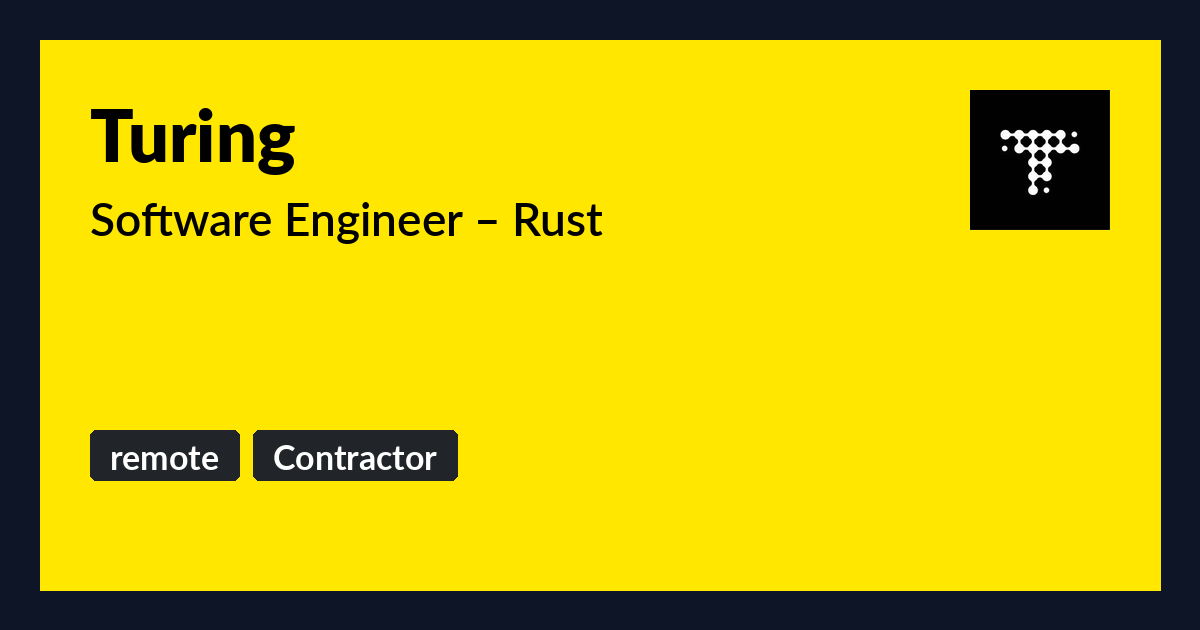 Software Engineer – Rust at Turing - Benture