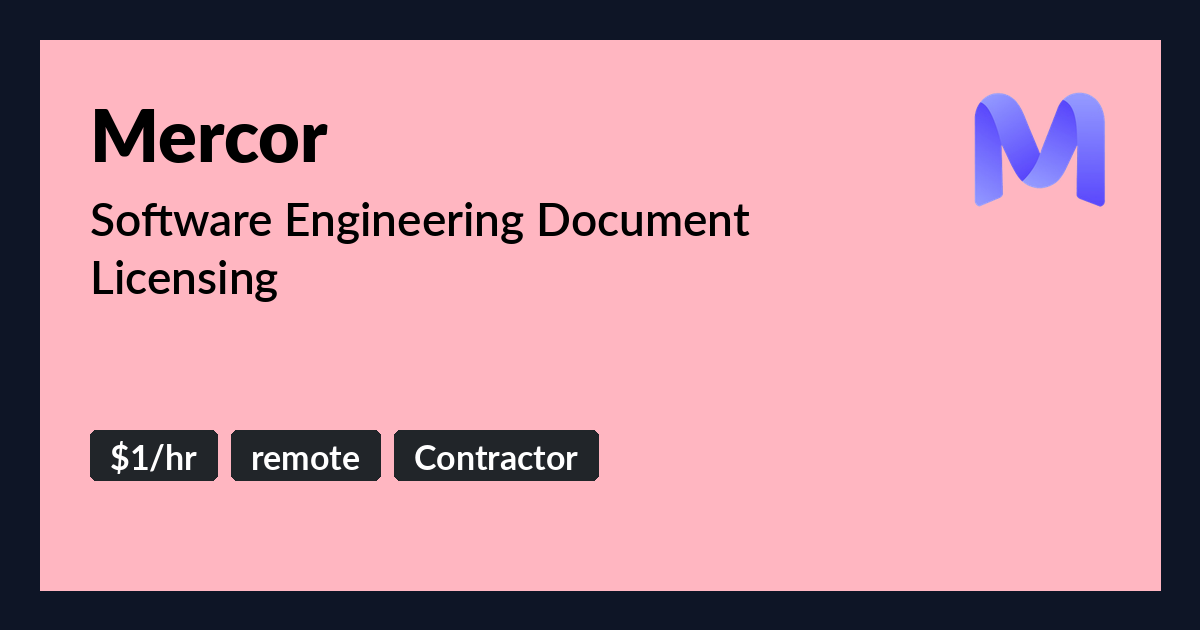 Software Engineering Document Licensing at Mercor - Benture