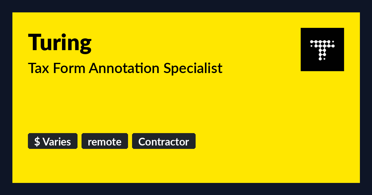 Tax Annotation Example Tax Form Annotation Specialist at Turing - Benture